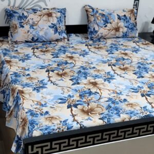 3 piece stiched 2 sided frill bedsheets