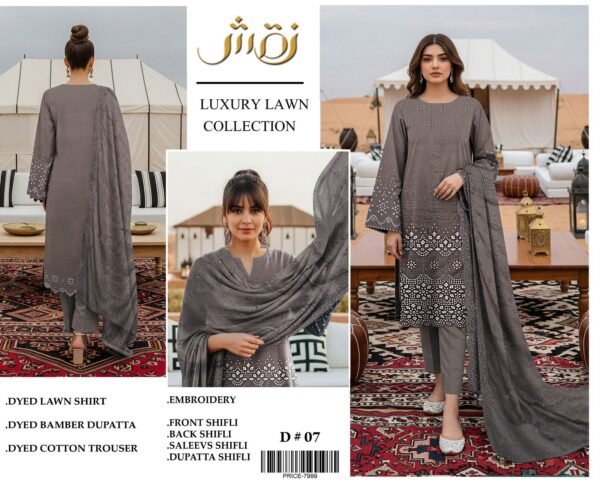 Naqsh 3PC Luxury Lawn Suit – Heavy Embroidered Eid Collection 2026 (Unstitched)