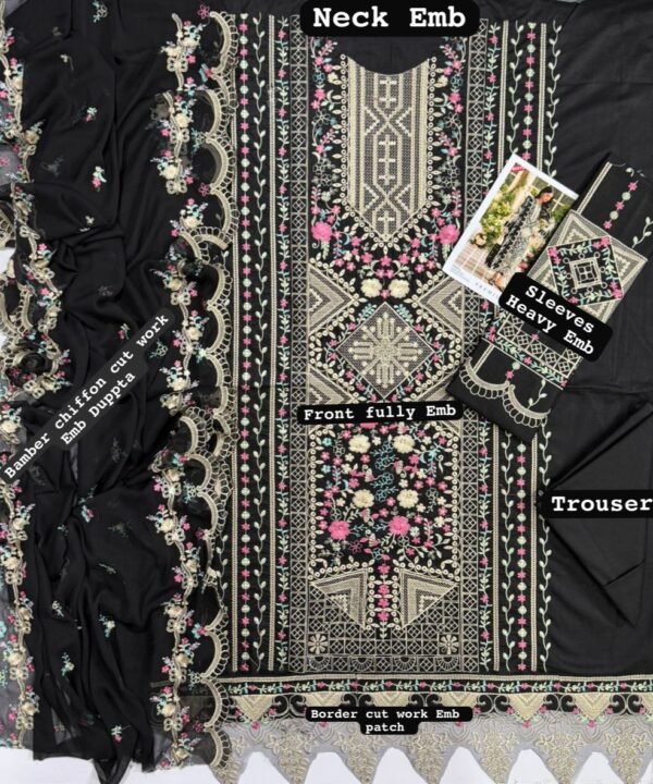 Bin Ilyas 3PC Lawn Suit – Heavy Embroidered Eid Collection 2026 (Unstitched)