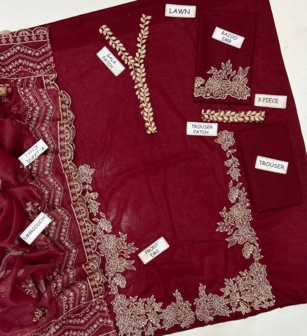 Baroque 3PC Lawn Suit – Heavy Embroidered Eid Collection 2026 (Unstitched)