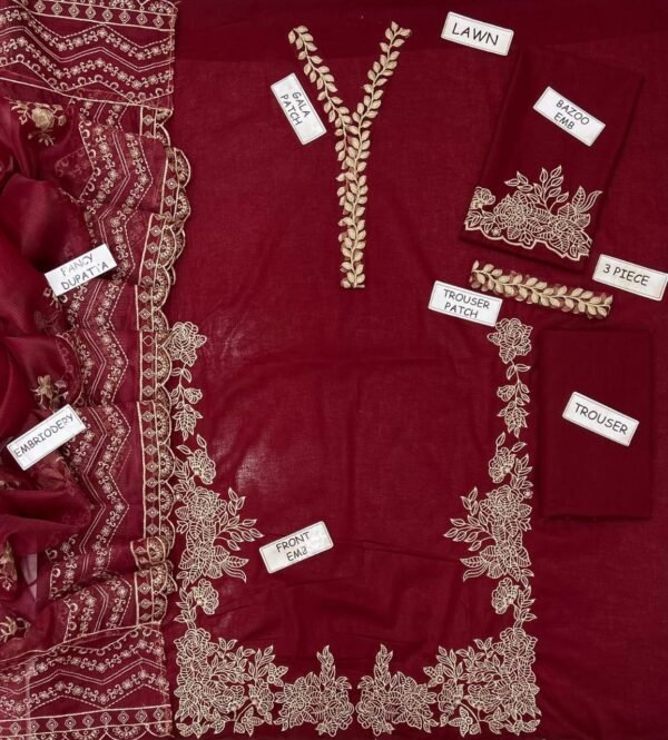 Baroque 3PC Lawn Suit – Heavy Embroidered Eid Collection 2026 (Unstitched)