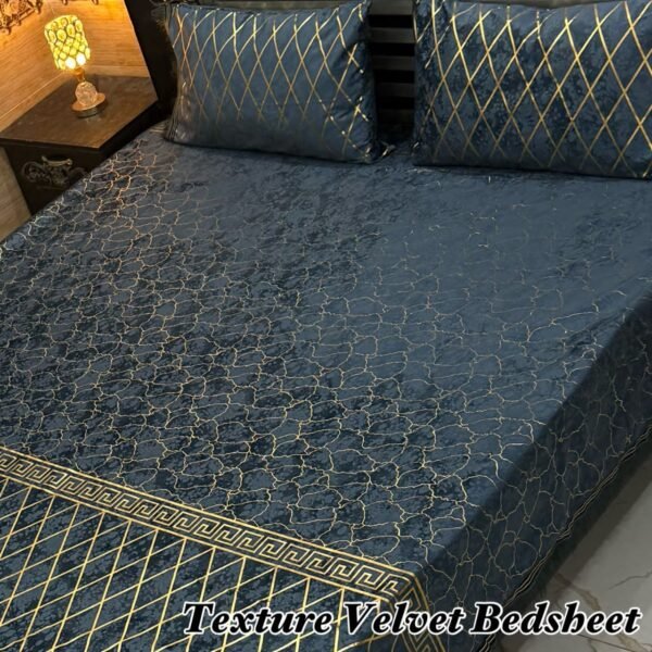 3PC Texture Velvet Bedsheet