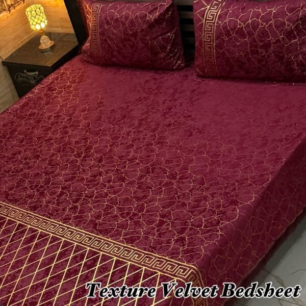 3PC Texture Velvet Bedsheet