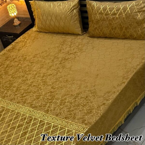 3PC Texture Velvet Bedsheet