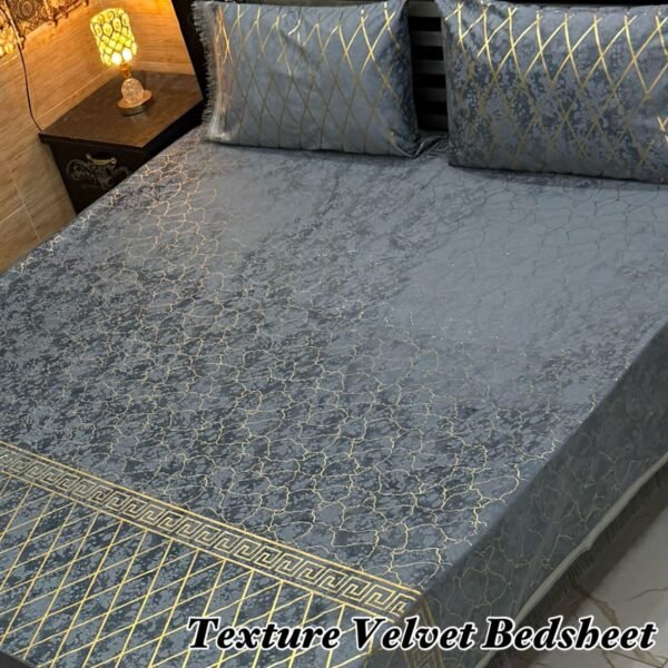 3PC Texture Velvet Bedsheet