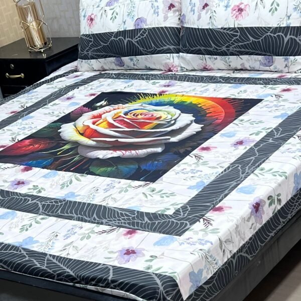 Digital gold panel bedsheet