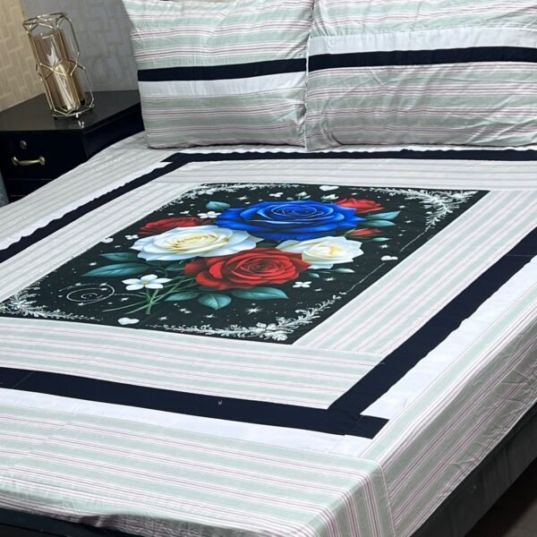Digital gold panel bedsheet