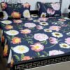 3 piece stiched 2 sided frill bedsheets
