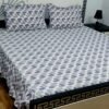 3 piece stiched 2 sided frill bedsheets