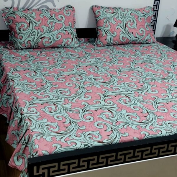 3 piece stiched 2 sided frill bedsheets