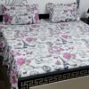 3 piece stiched 2 sided frill bedsheets
