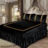 bed1 3PC Shine Velvet Applique Bridal Bedset
