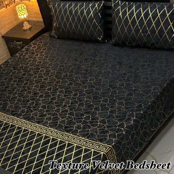 3PC Texture Velvet Bedsheet