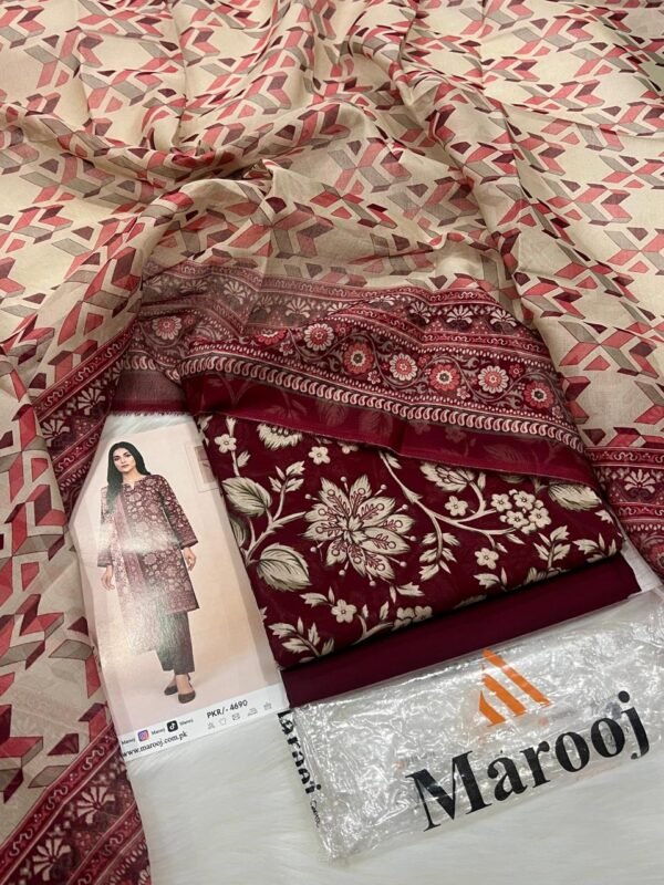 marooj Marooj 3PC Lawn Suit – Original Outlet Stock Summer Collection 2026 (Unstitched)