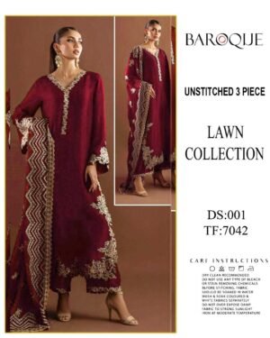 wwwwww Baroque 3PC Lawn Suit – Heavy Embroidered Eid Collection 2026 (Unstitched)
